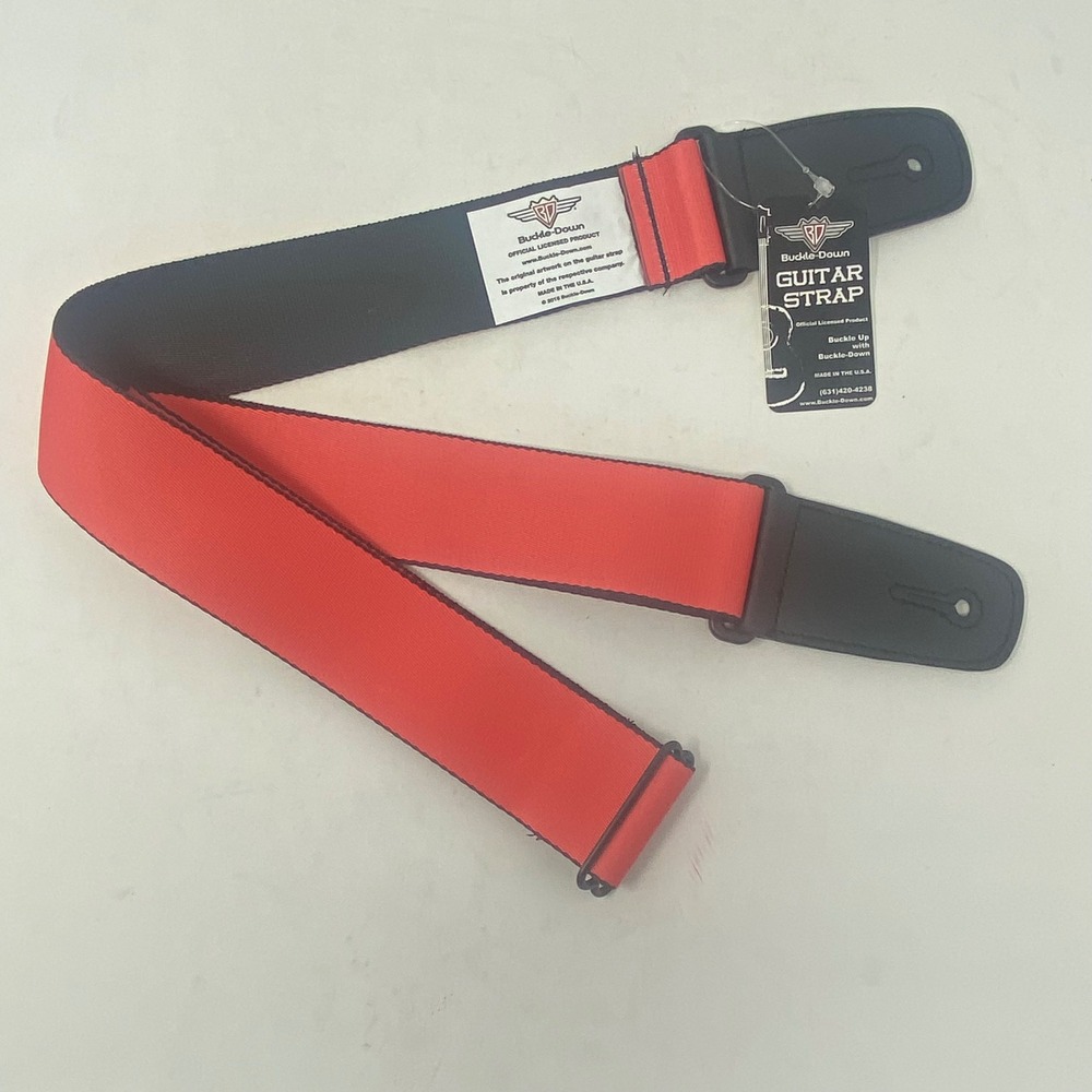 Buckle-Down Red Guitar Strap Solid Color Adjustable Polyester Made in USA NWT